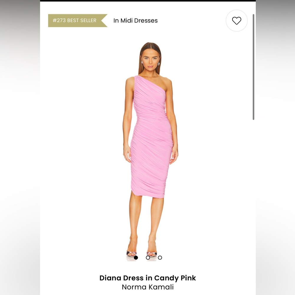 Norma Kamali One Shoulder Dress in Candy Pink from Revolve